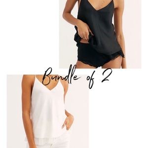 free people one love cami bundle of two tops white & black